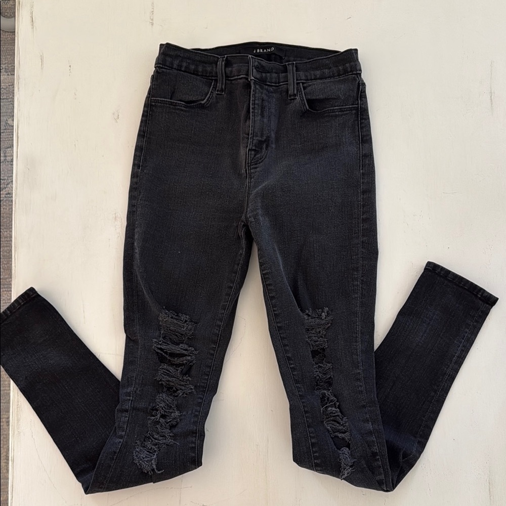 J Brand Maria Black Distressed skinny Jeans